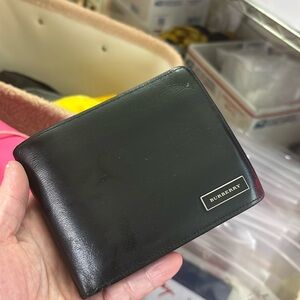 Sold! Burberry Wallet with Tartan Check Interior, Black Leather